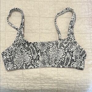 Black and White Snake Print bikini Top
